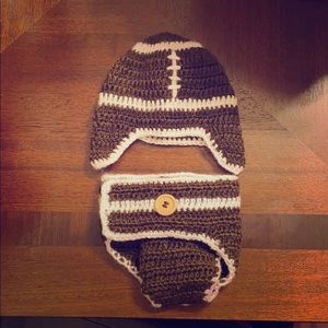 Newborn knitted football outfit